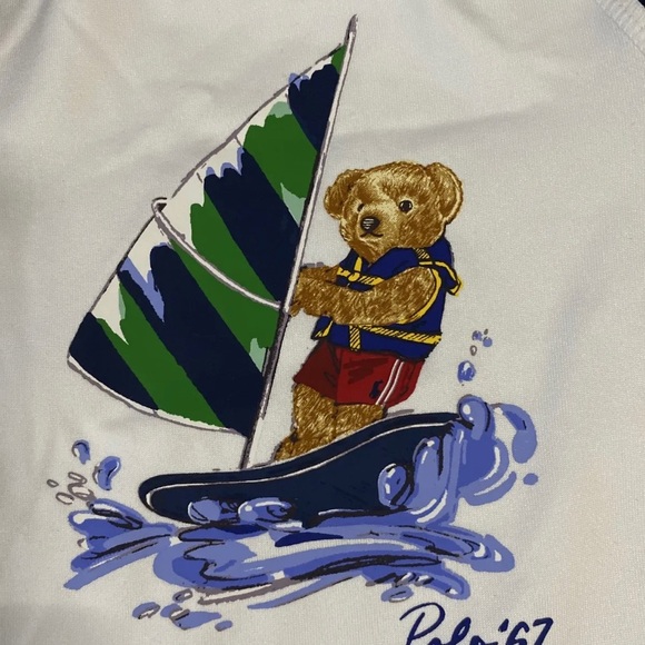 Ralph Lauren Bear Toddlers Long Sleeve Swim Shirt. 18 Months NWT - Picture 3 of 5